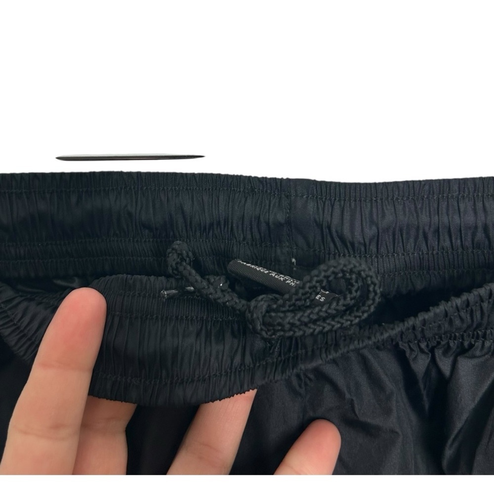 Nike Vintage Black Spell Out Zipper Bottom Windbreaker Track Pants Size Medium - Picture 4 of 7